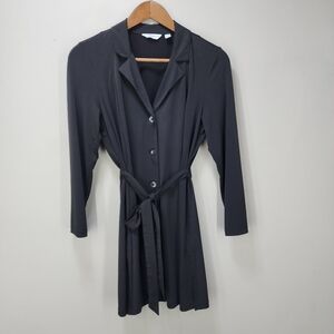 Susan Graver Liquid Knit Button Front Duster with Belt